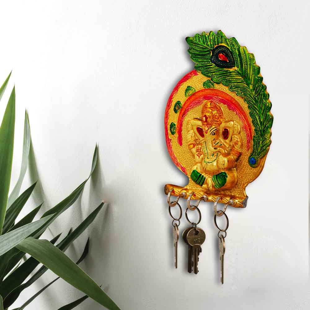 Multicolor Ganesha Key Holder Wall Hanging